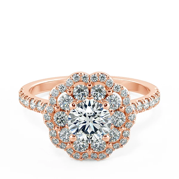 Floral Double Halo Engagement Ring NCH2304 1